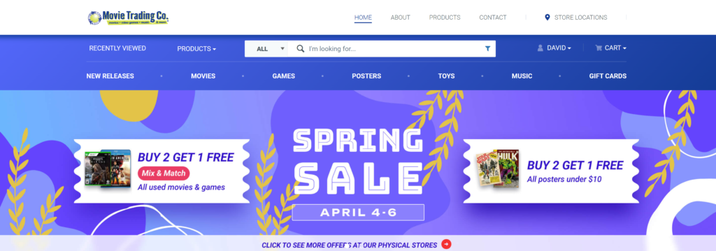 Movie Trading Company Spring Sale